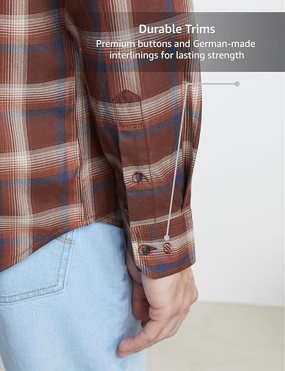 SHIRT SIDE Symbol Premium Men's Stylish Checkered Shirt-Regular Fit | Full Sleeve | Pure Cotton | Smart Casual Wear (Available in Plus Size)